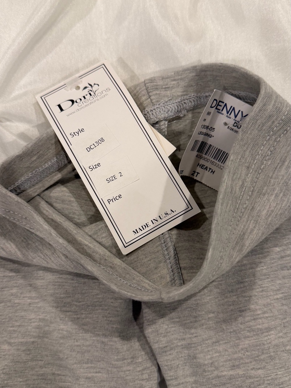 DORI Grey Kids Leggings SIZE 2 - Picture 3 of 3
